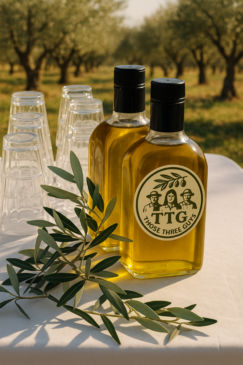 Those Three Guys extra virgin olive oil, cold-pressed & freshly harvested, in a limited edition and of the highest quality